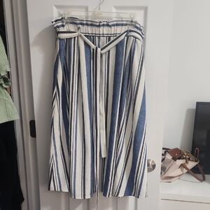 Faith And Joy By Monteau Blue and White Striped Waistpaper Skirt